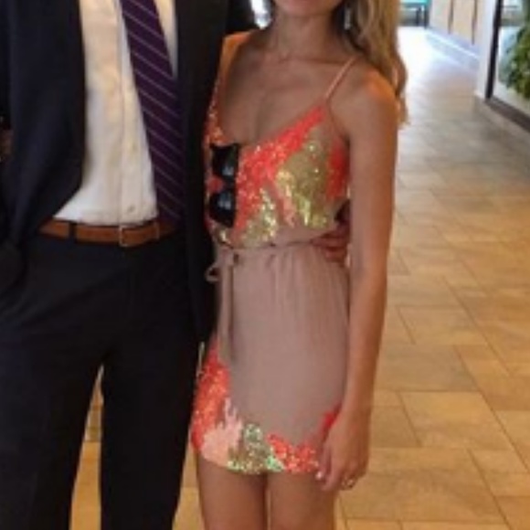 French Connection Vivid Pink and Orange Mini Dress - Picture 2 of 8